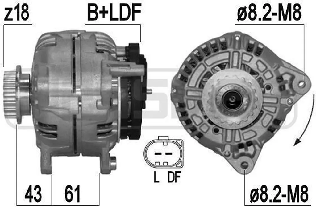 Alternateur 14V haute performance pour moteur VW 070903024 ERA 210929A