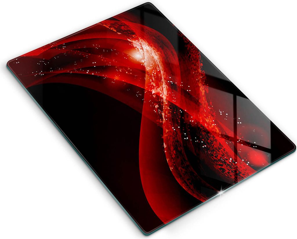 Glasschneideplatte - Herdabdeckplatte - 40x52 cm - Schneidebrett - Spritzschutz - Moderne Abstraktion