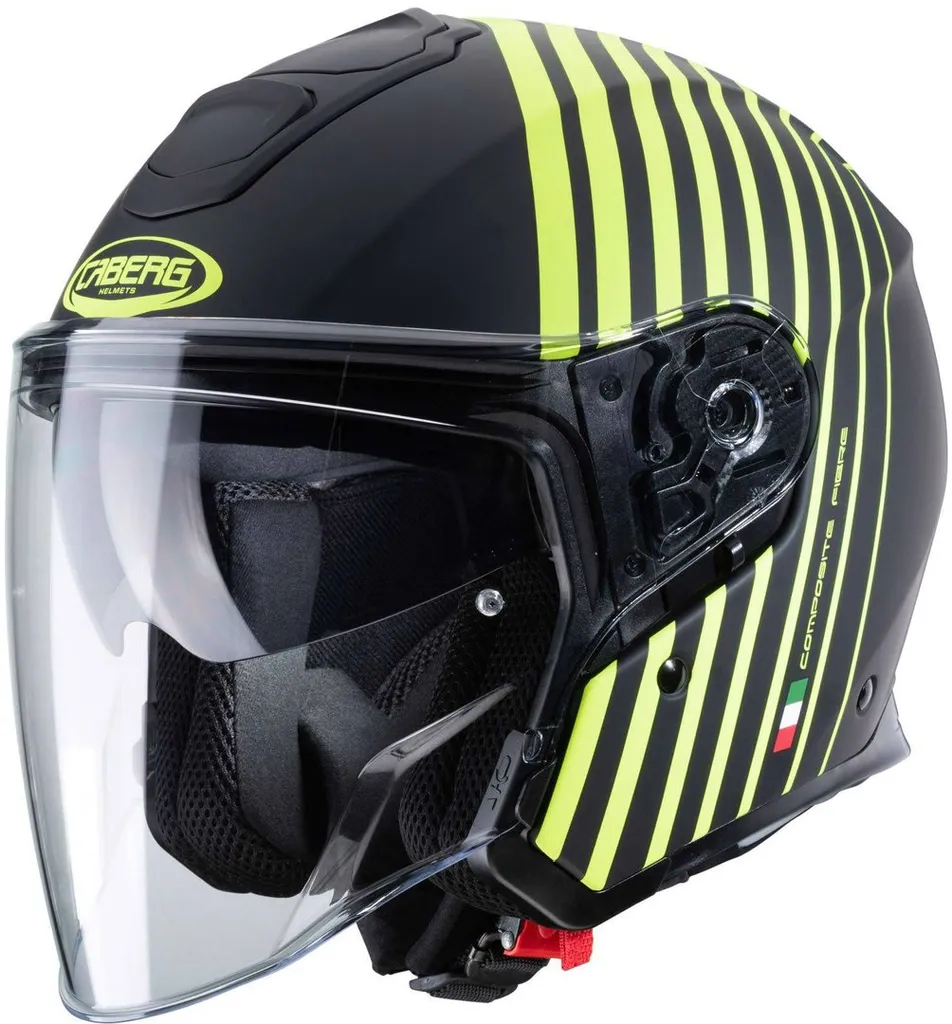 Casque Caberg Flyon Bakari Fibre Composite Noir Jaune Visière Large