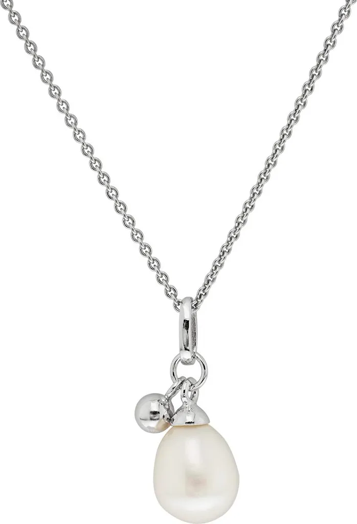 Collier en Argent 925 avec Perle d'eau douce 8mm Anti-Oxydation 43cm