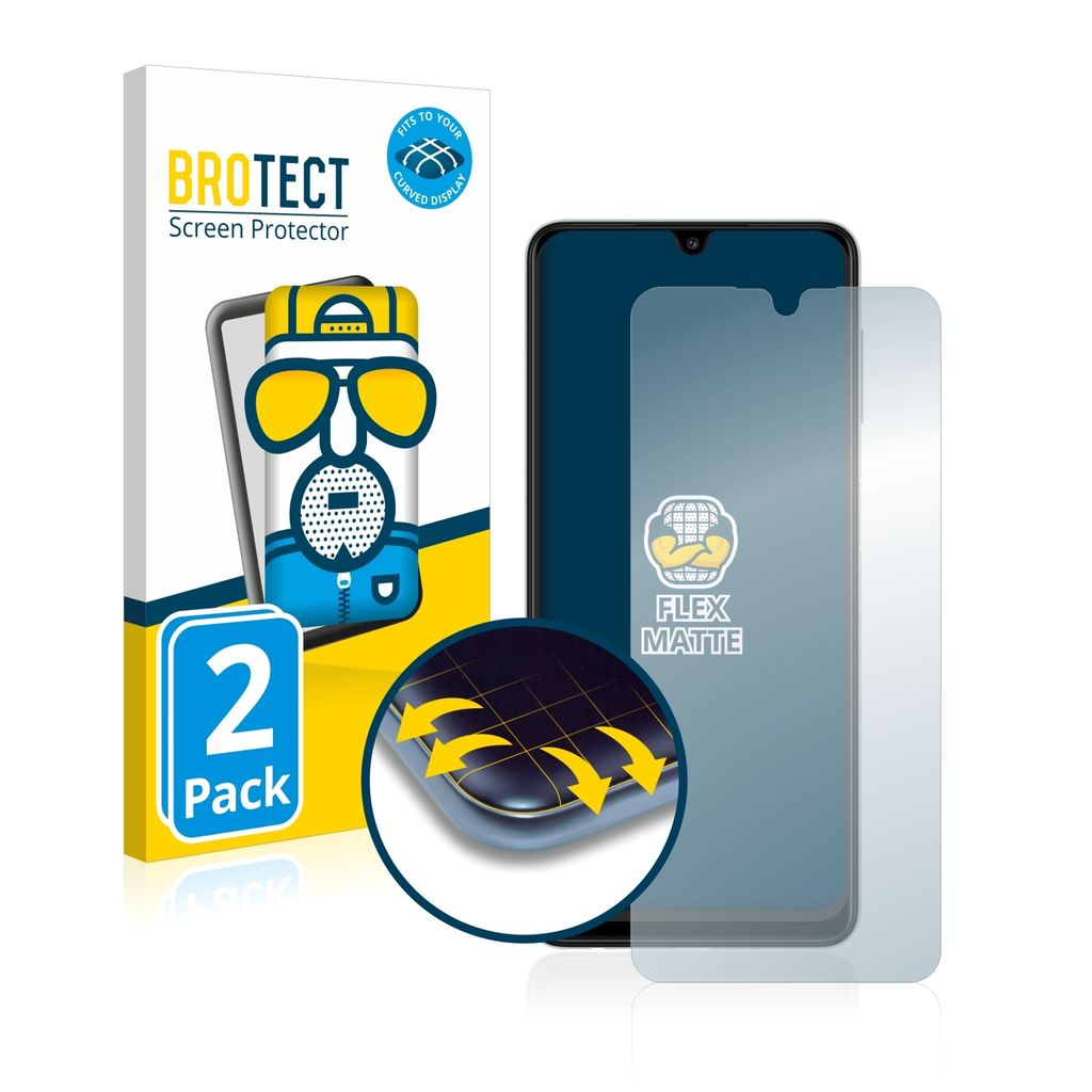 2x BROTECT Fullscreen Schutzfolie für Samsung Galaxy A22 4G Displayschutz Folie Fullcover Matt Entspiegelungsfolie