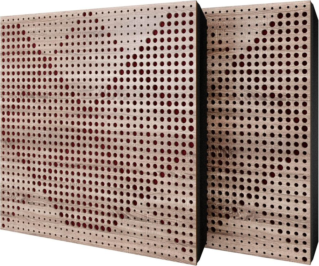 2er-Pack – Akustikpaneel mit Samtstoff und Befestigungsset | 50x50x5cm | Schallabsorption-Diffusion-Reflexion-Schalldämmung | [WILDS -Sonoma|bor...