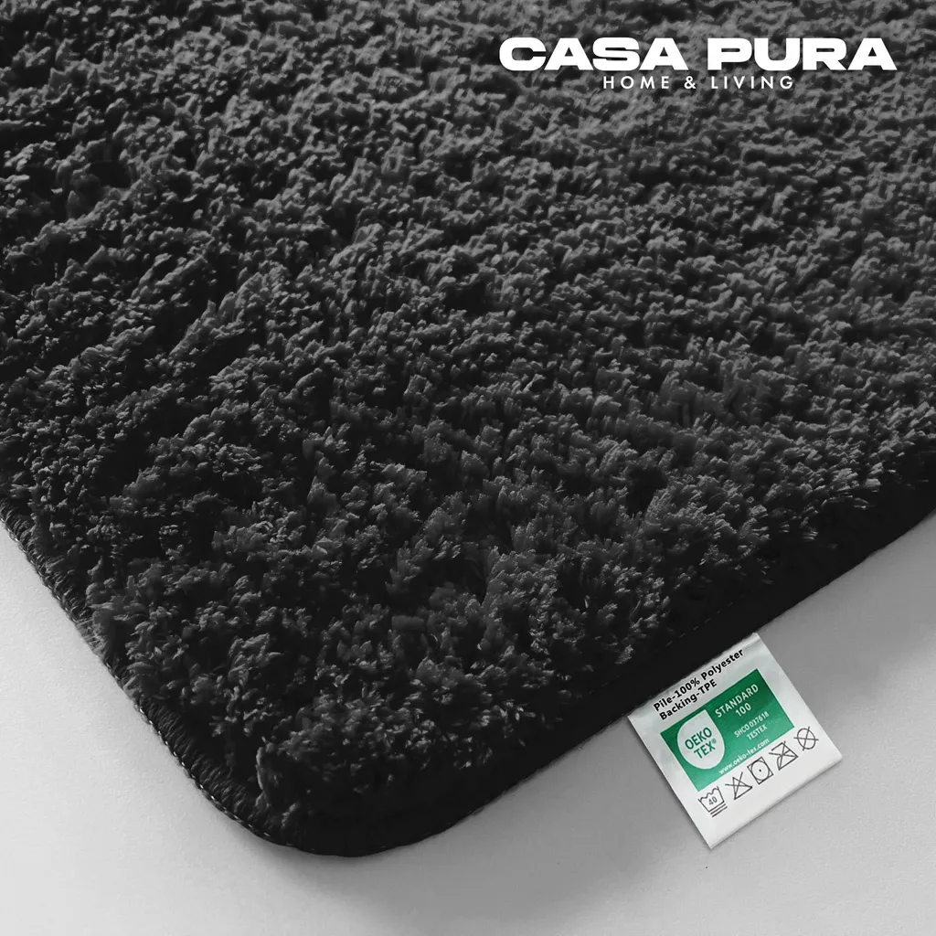 Tappeto Bagno Microfibra Nero 50x60 Sky - Lavabile e Resistente