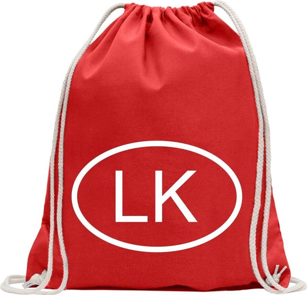 Kiwistar - Turnbeutel - rot - Sri Lanka LK - Fun Rucksack Sport Beutel Gymsack Baumwolle mit Ziehgurt