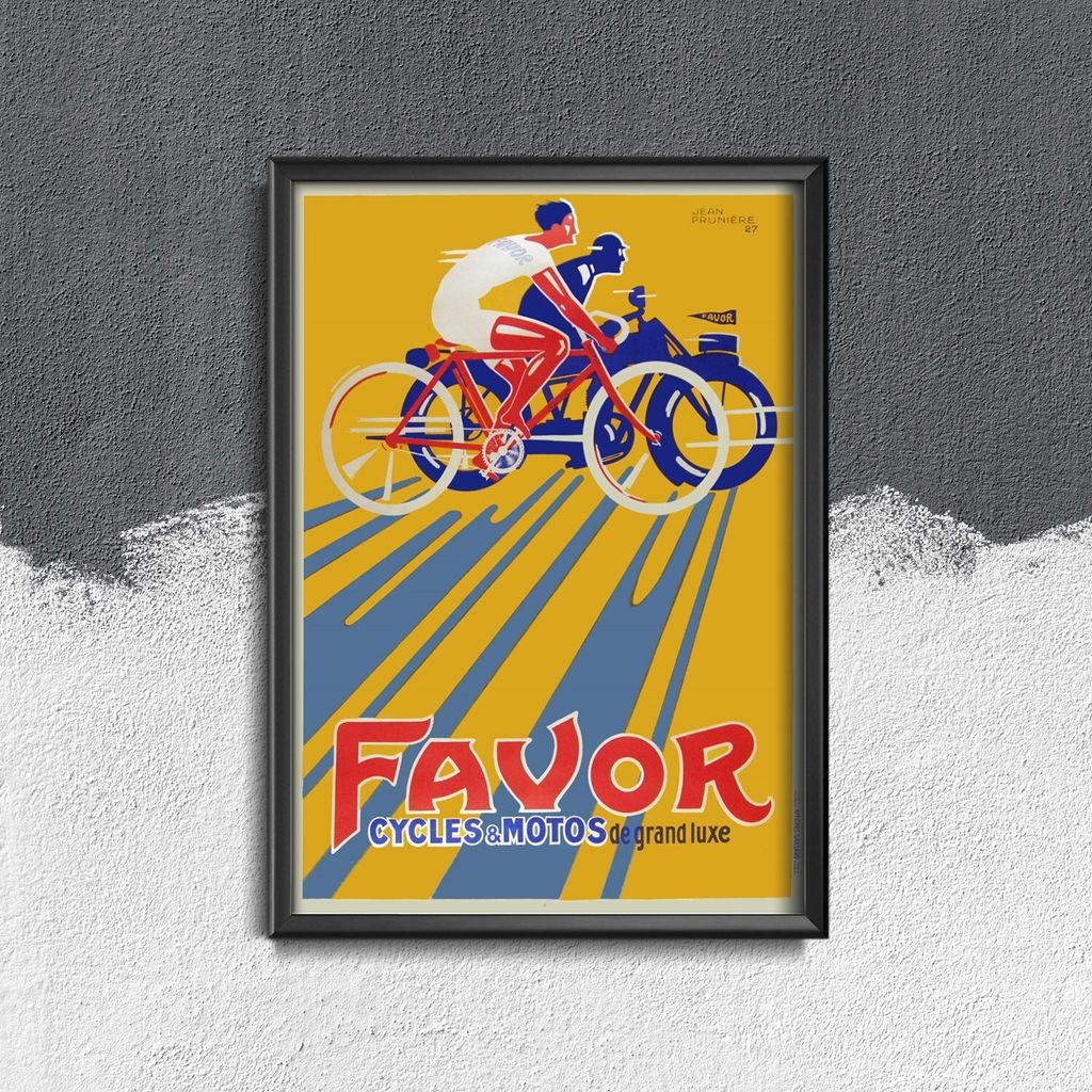 Poster - Canvas - Leinwand - 21 cm x 29,7 cm - Fotoposter - Leinwandkunst - Favor Cycles Motos De Grande Luxe Stil Fahrrad