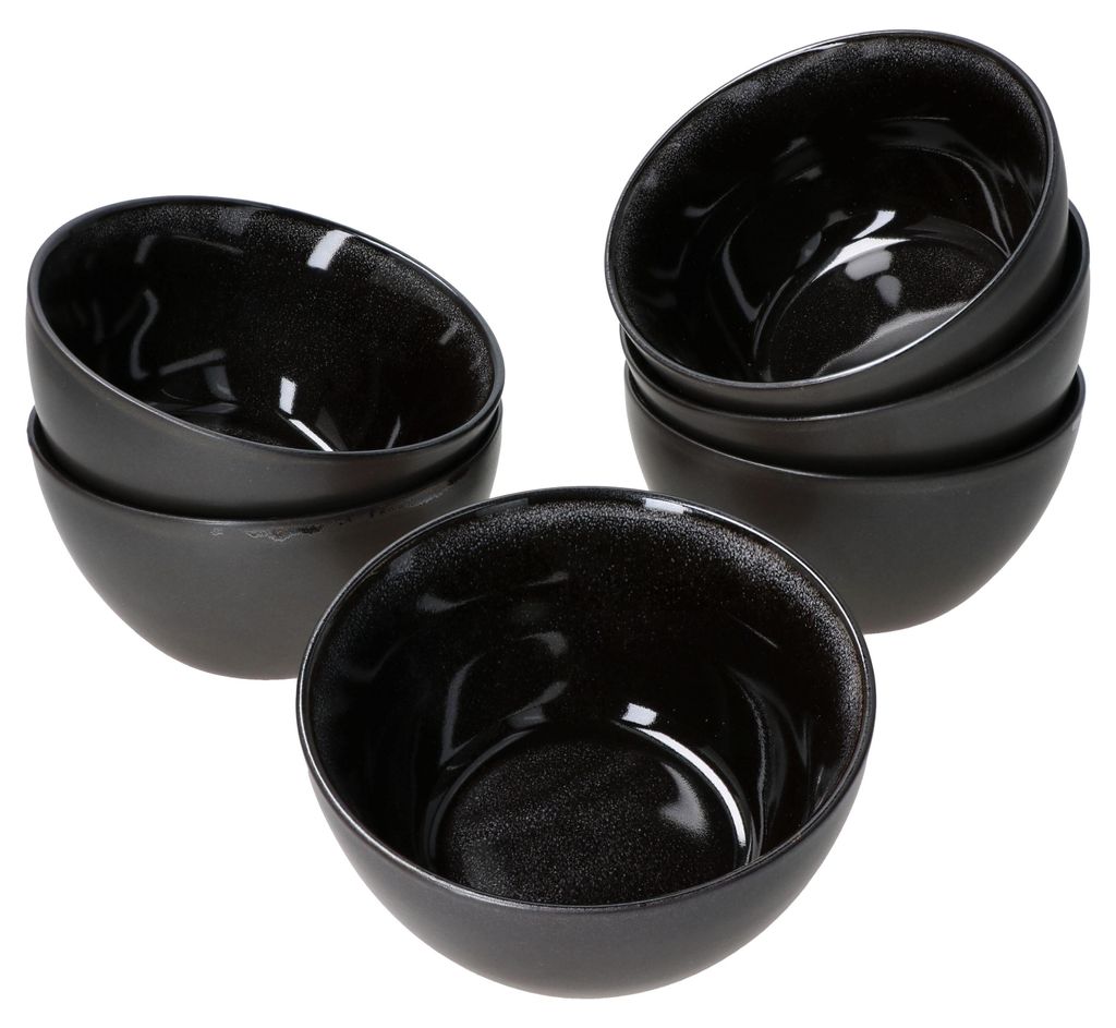 Reactive Glaze Grey Black 6er Set Dessert-Schale 450ml Produktbild 