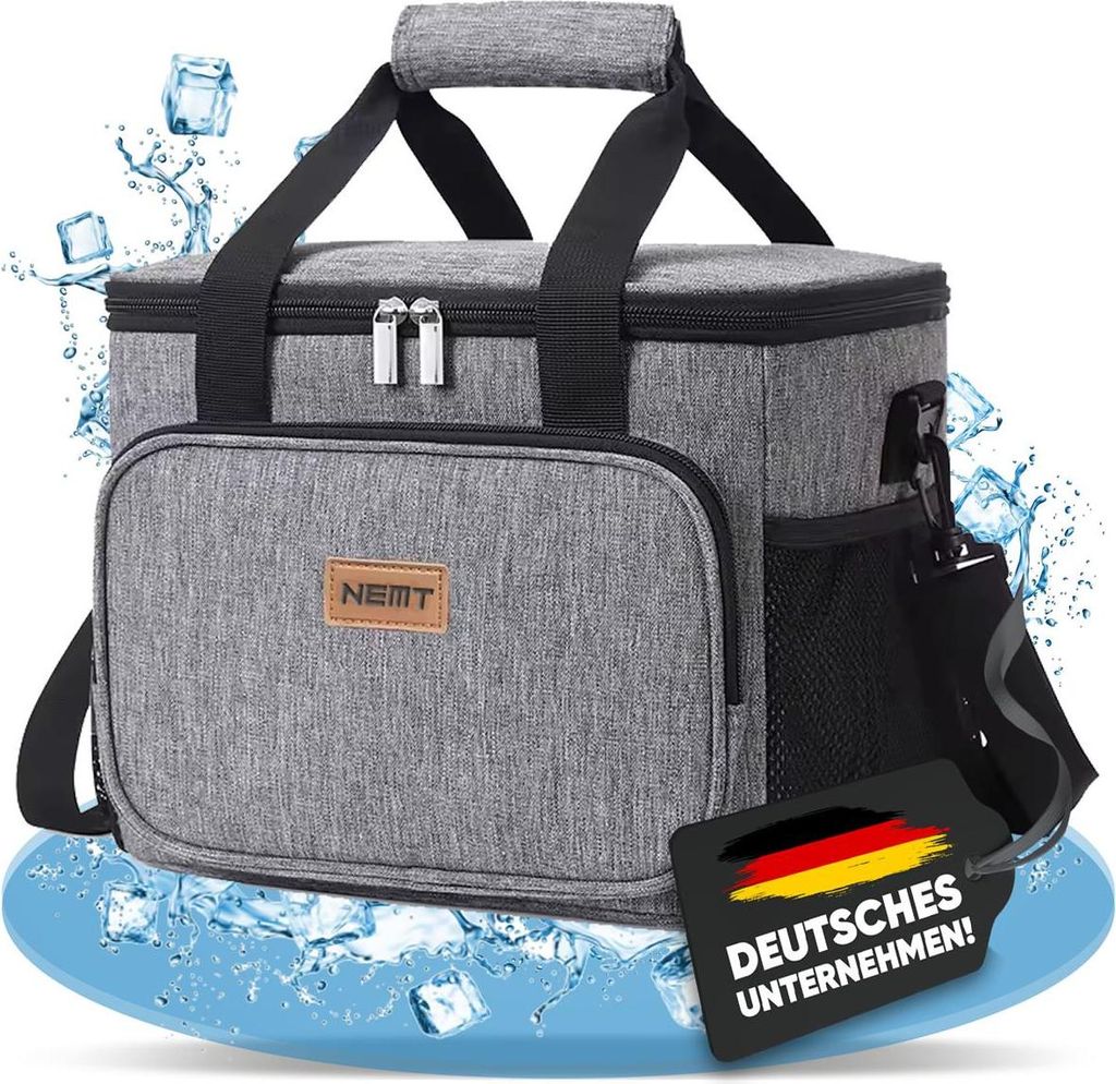 NEMT 15L faltbare Kühltasche Picknicktasche Thermotasche Lunchtasche Tasche Isoliertasche für Lebensmitteltransport Mittagessen Auto Urlaub und M...