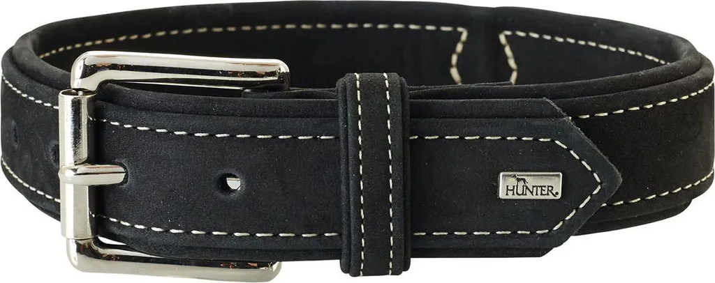 Collare in Pelle Nera per Cane 50cm | Eleganza e Forza per la Caccia