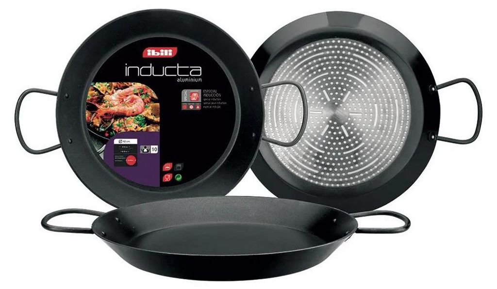 Ibili Inducta, poêle à paella, argenté, 42 cm, argent, Image du produit 