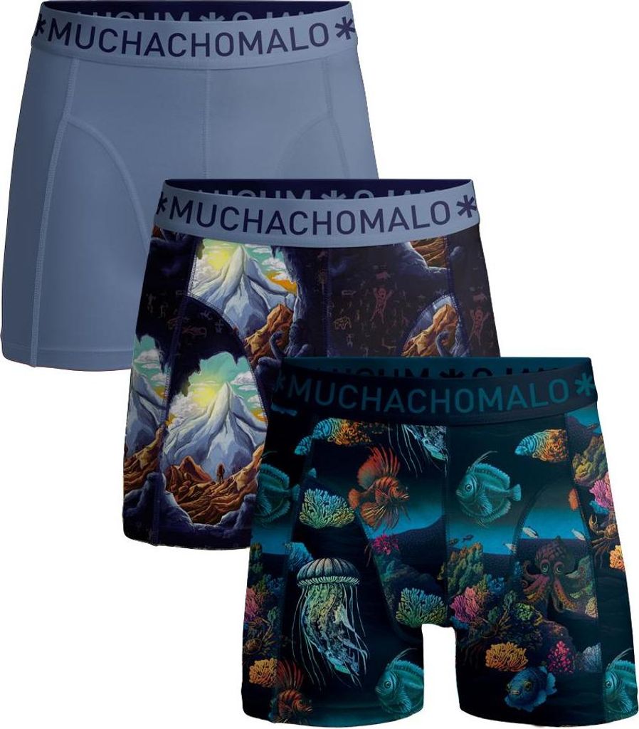 Muchachomalo Herren Boxershorts – 3er Pack – Baumwolle Stretch – Bequeme Unterwäsche – Größe 6XL - DEEPSEAMOUNTAINTOPS1010-07