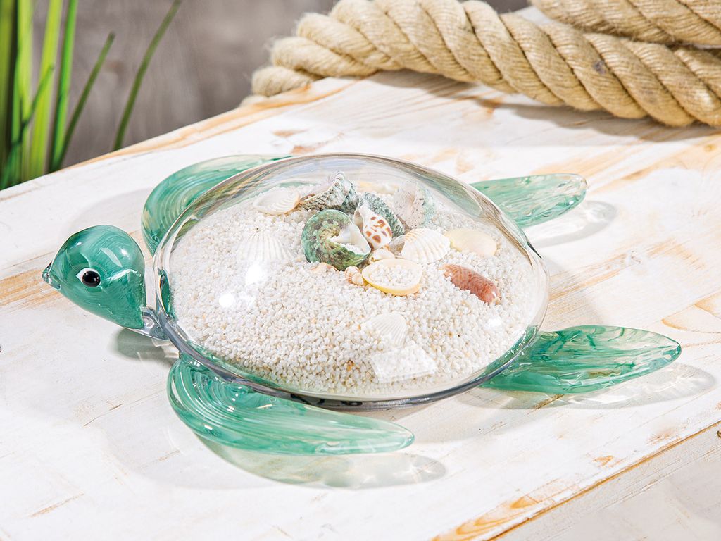 Gilde Glass Art, Figur, Schildkröte, "Paddy", Glas, Sand, Produktbild 