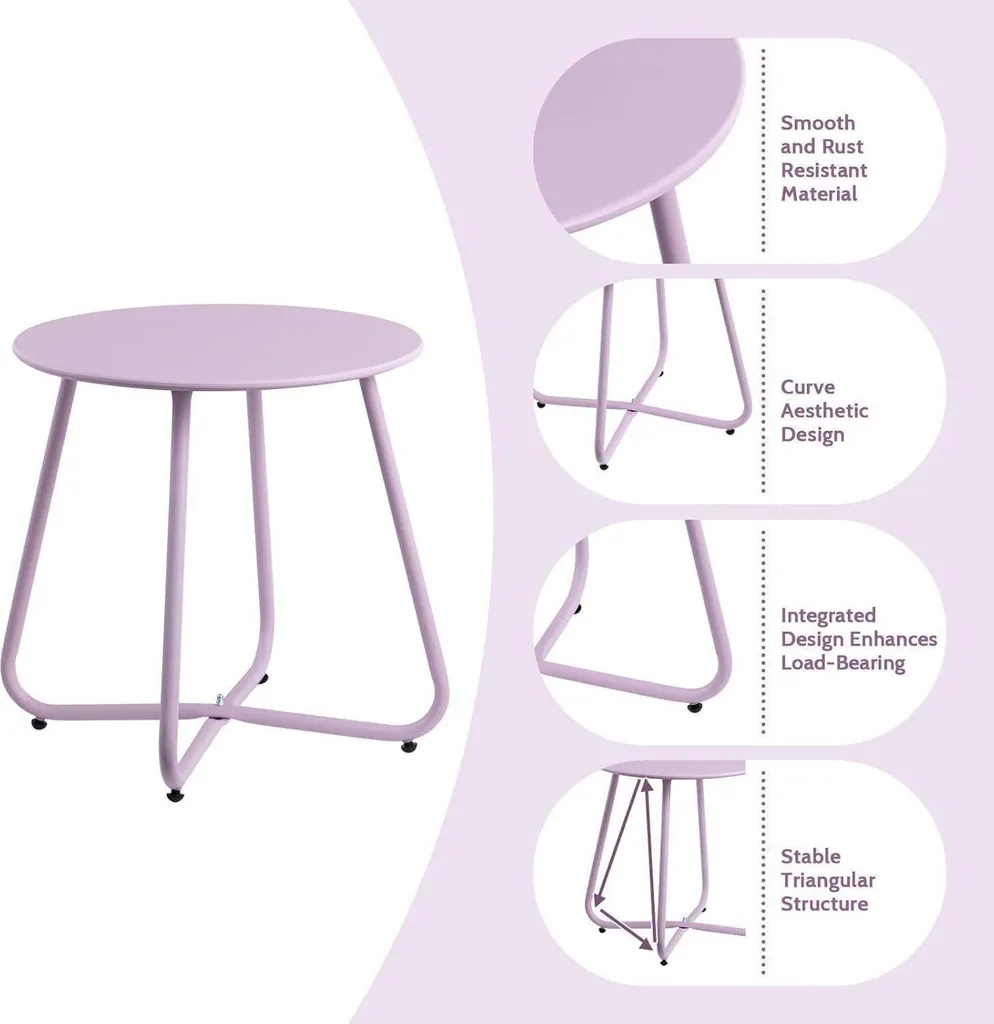 Table extérieure résistante aux intempéries - Métal traité 60cm