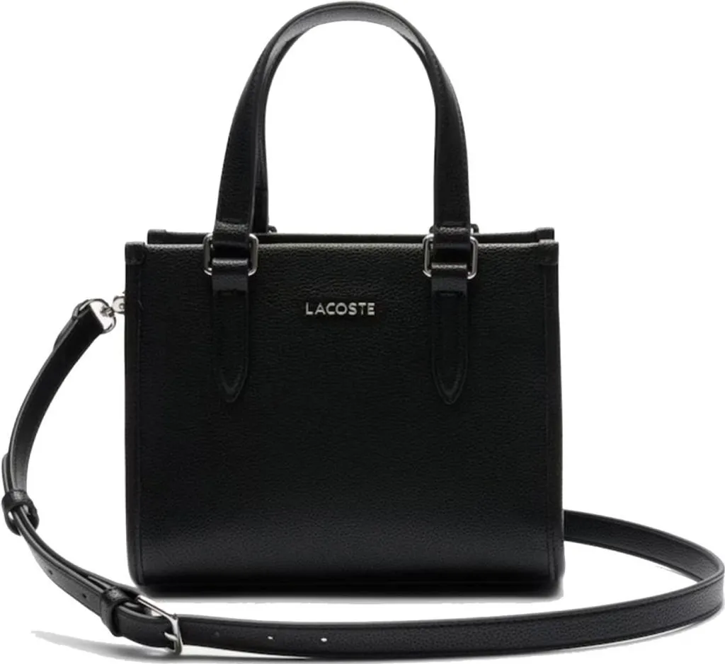 Lacoste Sac à Main Noir avec Anse - Sac Idéal pour le Travail et Sorties
