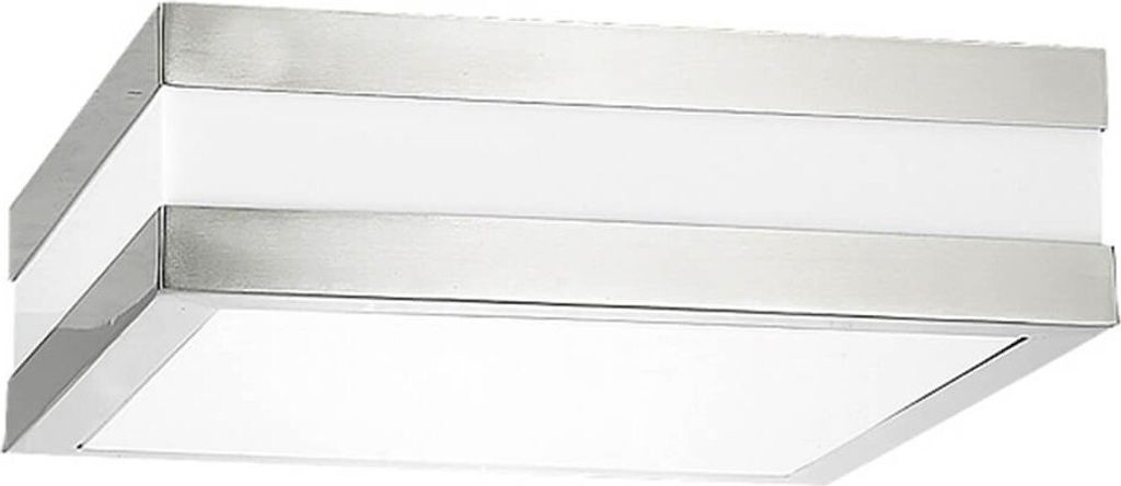 Rabalux 8227 Außendeckenleuchte Stuttgart, E27, silber-weiß, 28,5x28,5cm