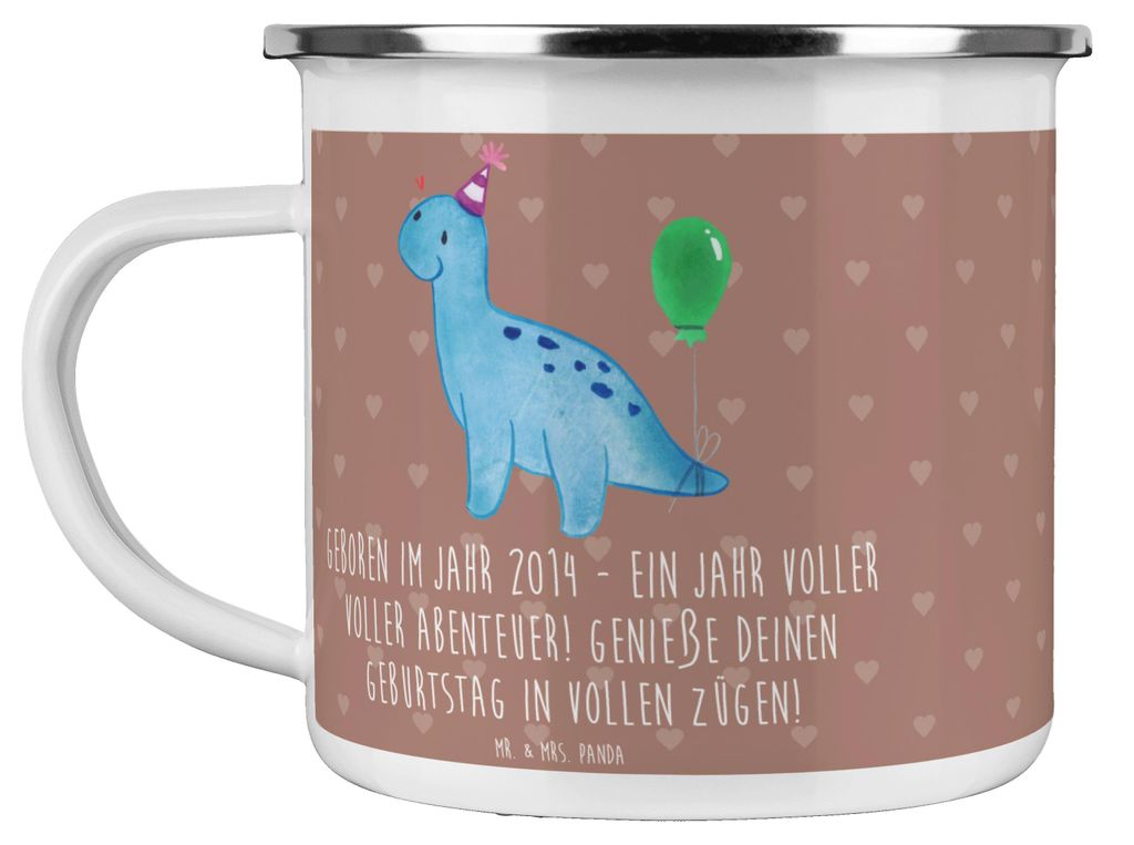 Mr. & Mrs. Panda Teetasse 2014 Geburtstag Abenteuer - Braun Pastell - Geschenk, metallbecher, Geburtstagserinnerungen, Jahrgangsparty, Geboren im J...