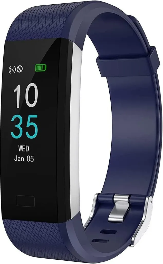 Smartwatch Fitness Tracker Blu 0.96" Impermeabile Contapassi iOS Android