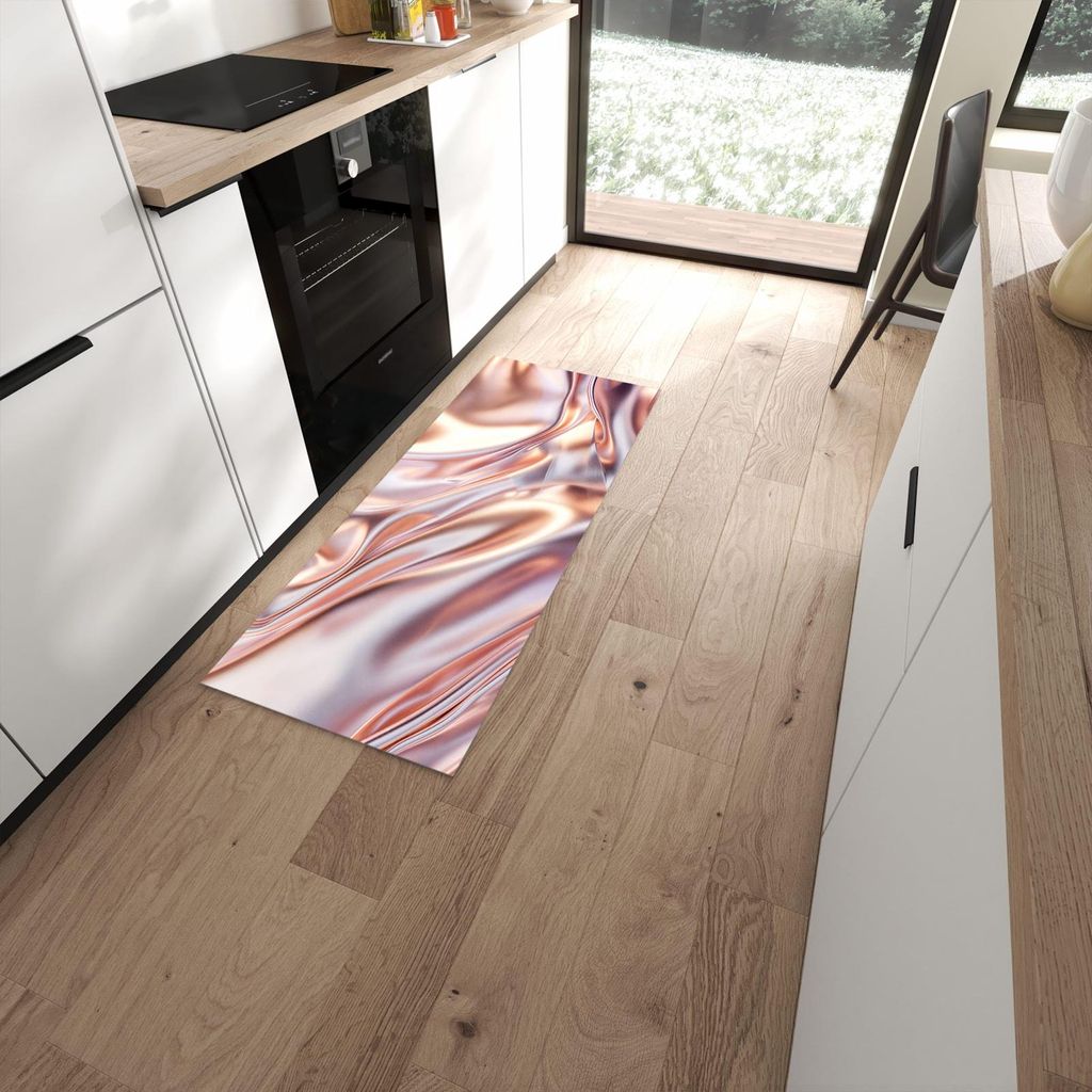 Küchenteppich 60x150cm rutschfest & abwischbar PVC Läufer - Glänzender Stoff