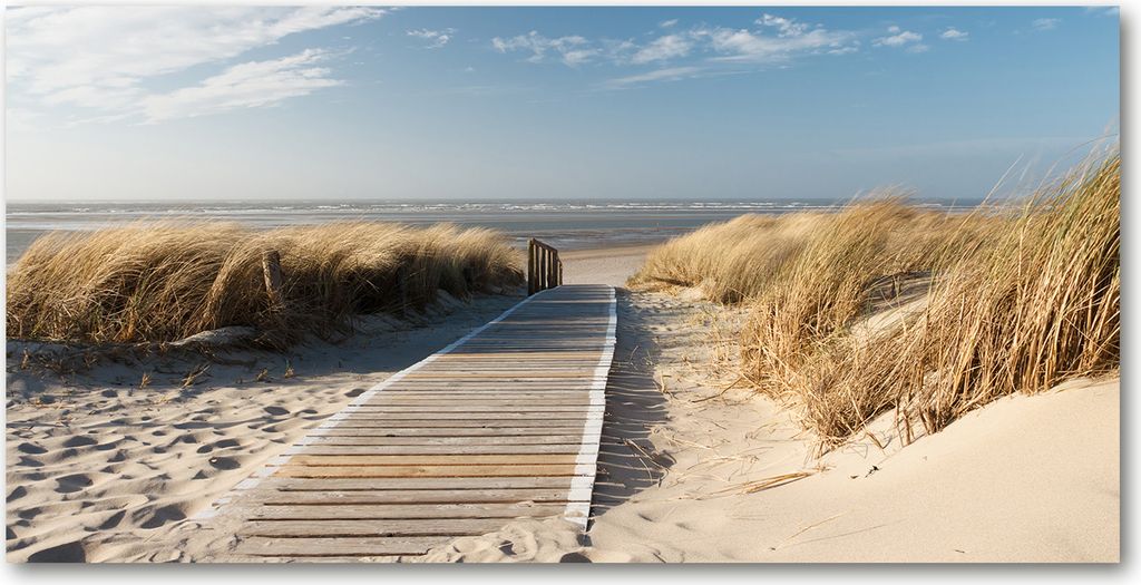 Tulup Leinwandbild - 120x60 cm - Wandkunst - Drucke auf Leinwand - Leinwanddruck - Landschaften - Beige - Weg am Strand