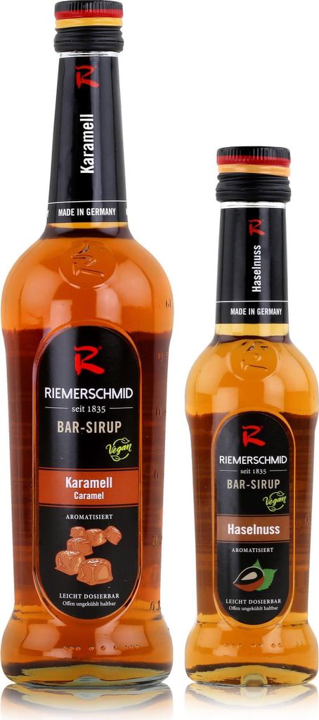 Riemerschmid Bar-Sirup Karamell 0,7L & Bar-Sirup Haselnuss 0,25L