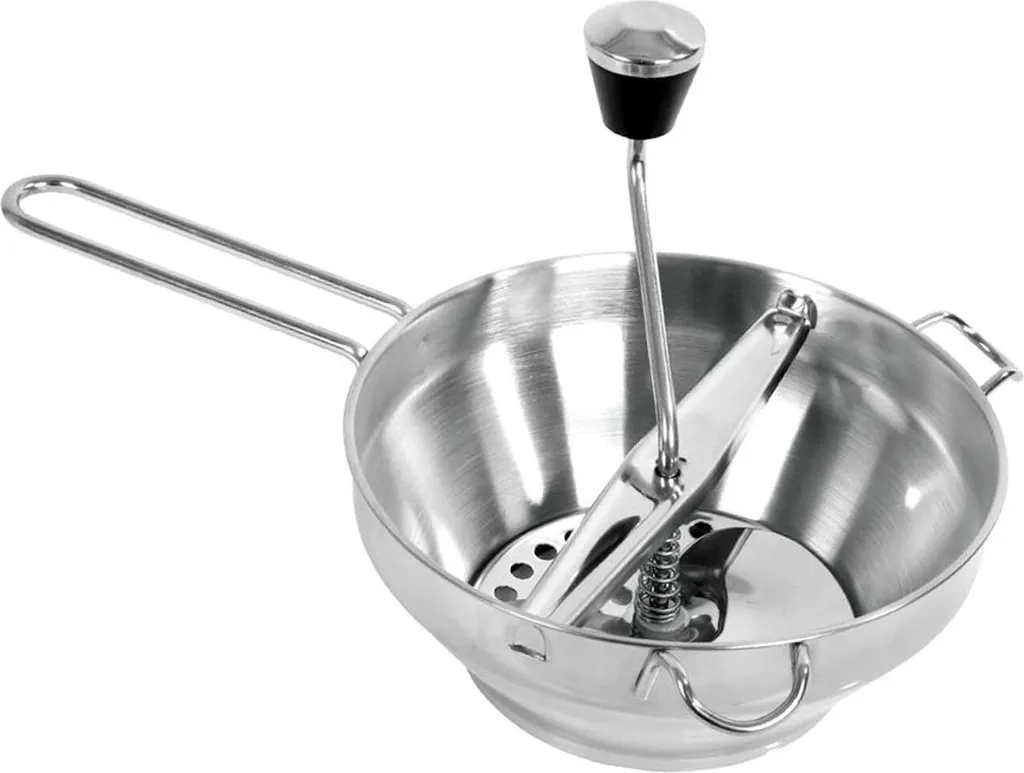 Ustensile pour purées et coulis maison en inox avec 3 disques de cuisine