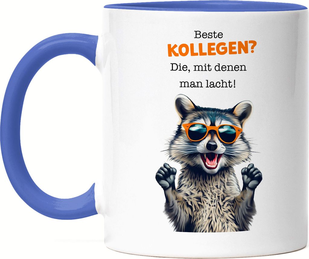 Beste Kollegen? Die mit denen man lacht Tasse Blau Renteneintritt Abschiedsgeschenk Kollege