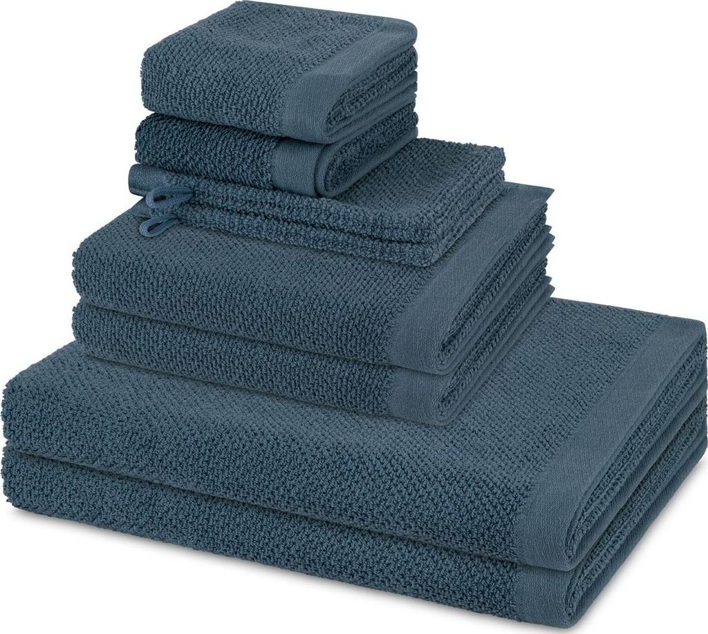 Möve Bliss 2 X Wasch- 2 X Gäste- 2 X Dusch- 2 X Handtuch im Set Extra weich und hautfreundlich, Perlstruktur mit Massageeffekt, Moderner breiter ...