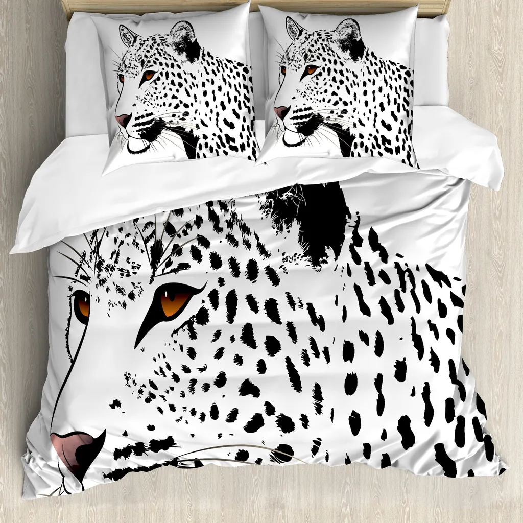 Copripiumino ABAKUHAUS 200x200 Tattoo Leopardo Bianco e Nero Antiacaro