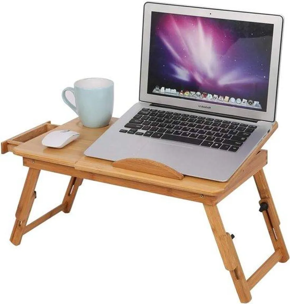 Support PC en Bambou : Fini les Douleurs de Dos au Lit avec ce Plateau