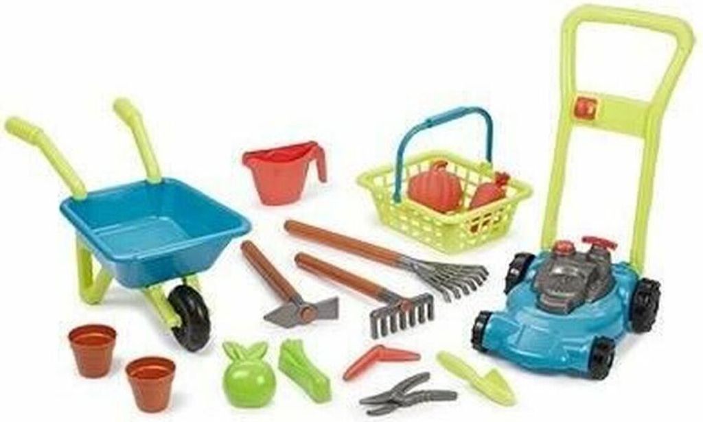 Ecoiffier Gartenspielzeug 3in1 mit Rasenmäher und Schubkarre