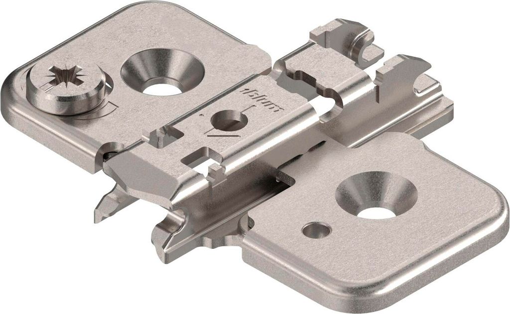 BLUM CLIP Exzenter Kreuzmontageplatte, Stahl, Schrauben, Distanz 0 mm