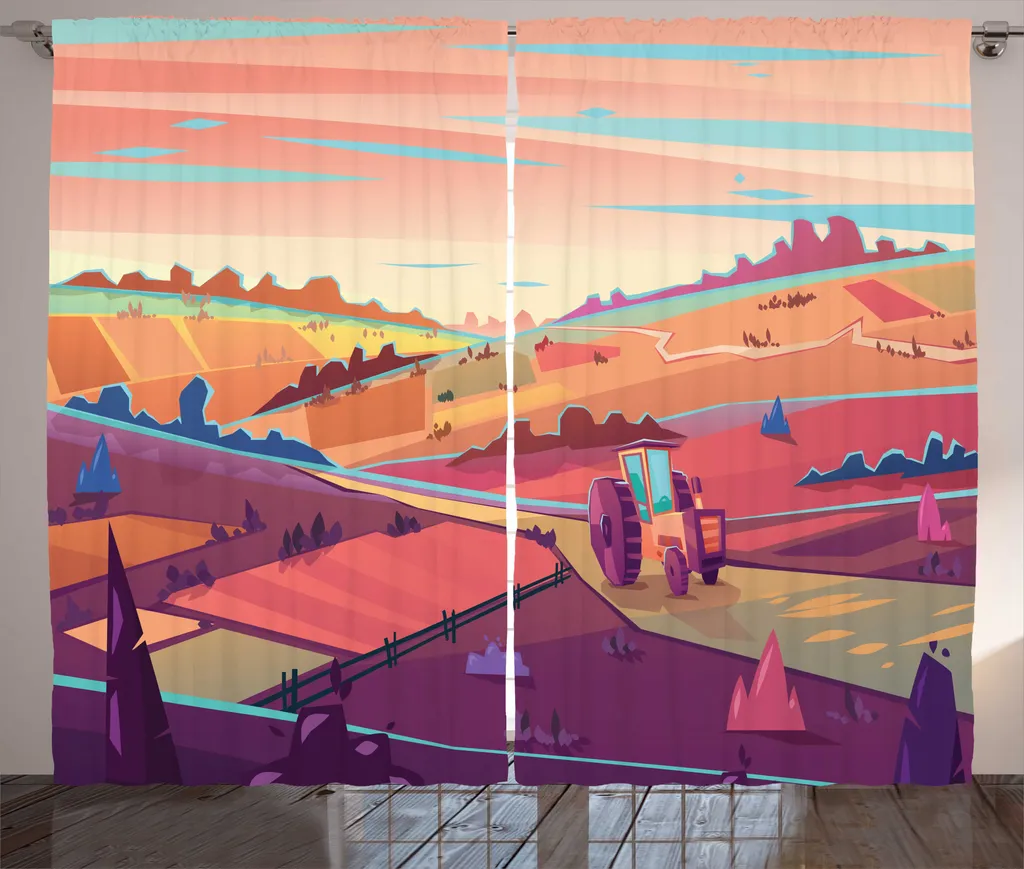 Rideaux universels pour grand salon déco maison de campagne