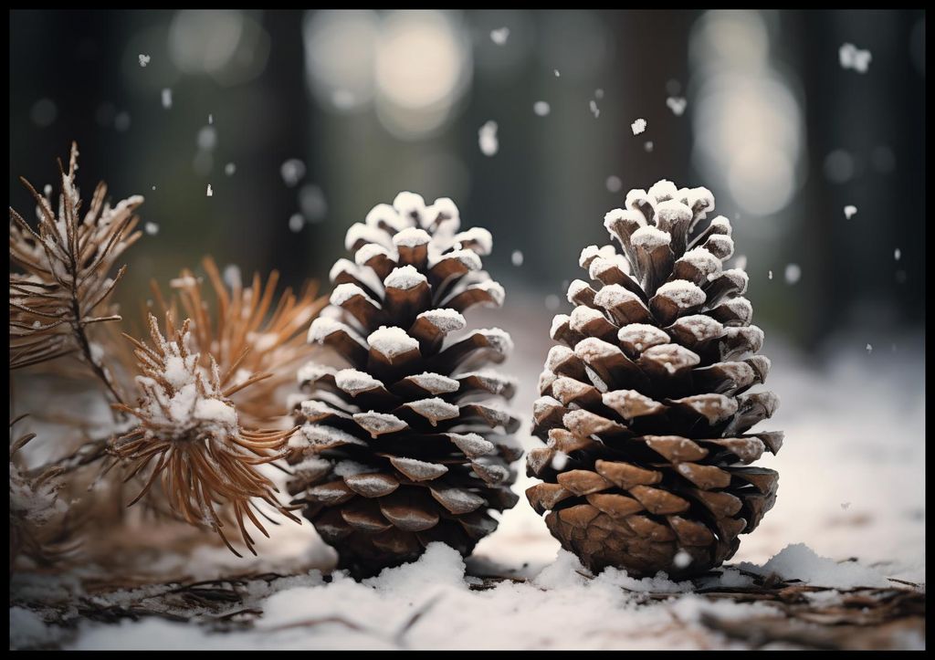 Plakat 100x70cm Winterliche Symmetrie