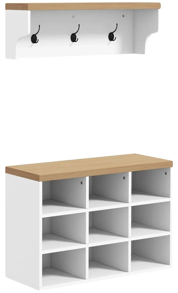 Meuble chaussure et portemanteau d'entrée blanc : la solution gain de place