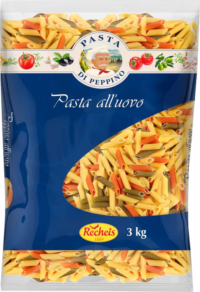Recheis Peppino Penne Tricolore 3000g Produktbild 