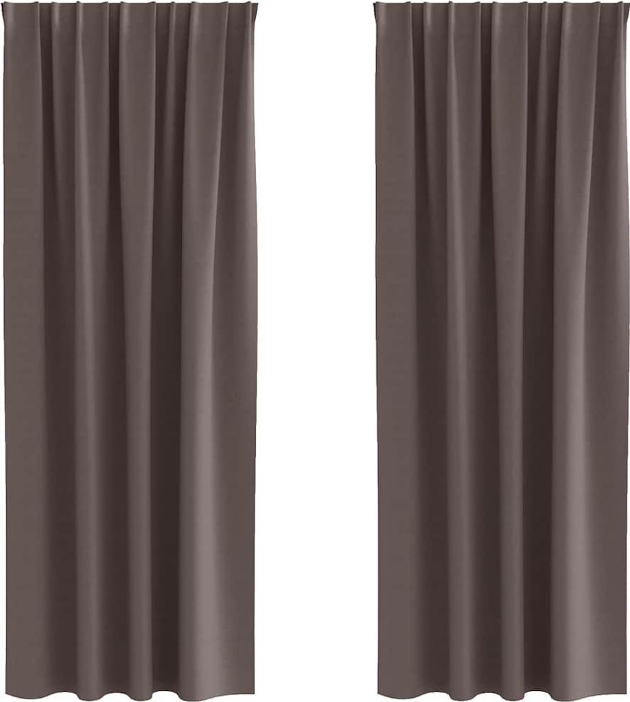 vidaXL Verdunkelungs-Vorhänge mit Ringen 2 pcs Dunkelbraun