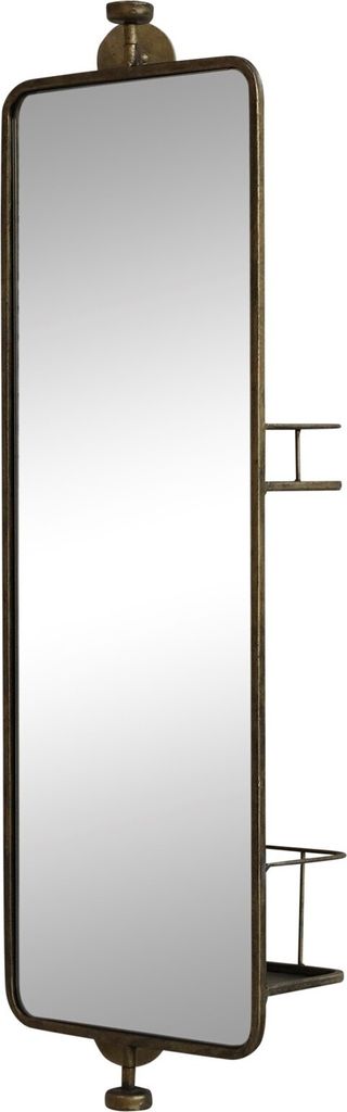 Chic Antique Spiegel mit Regal 80 cm Wandspiegel 2 Regale auf Rückseite drehbar