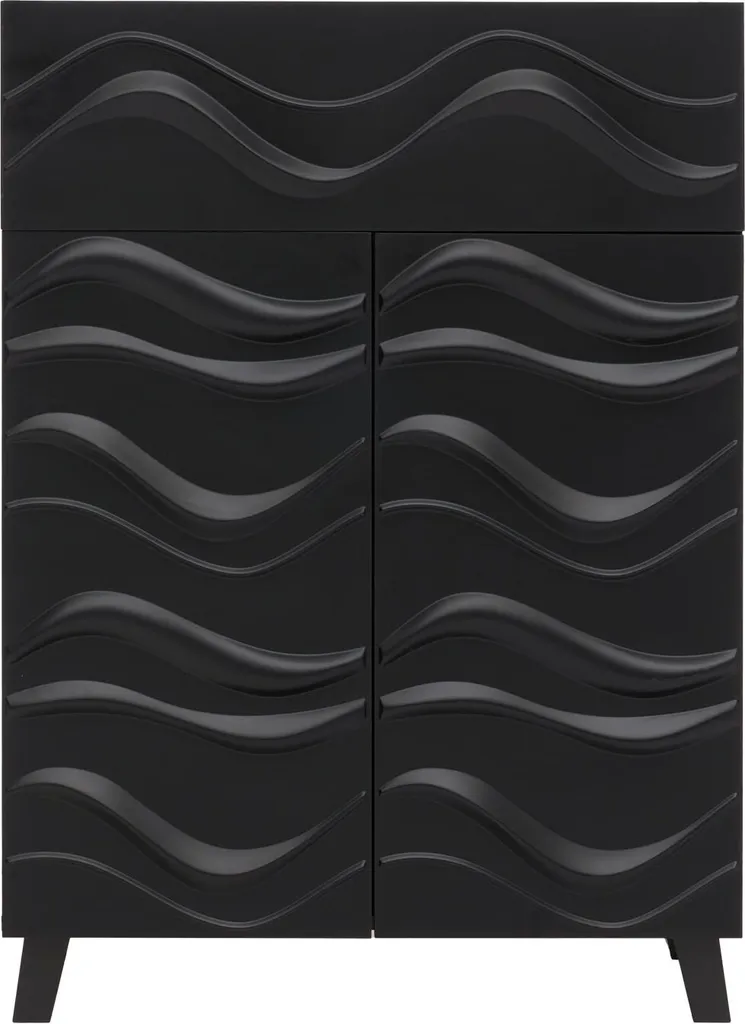 Commode Design 3D avec Ouverture par Pression, Meuble de Rangement