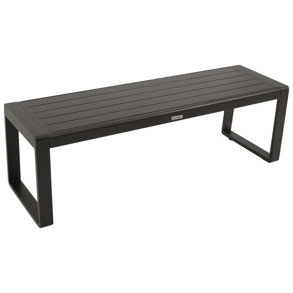 DEGAMO Gartenbank Hockerbank RIVA 3-sitzer, Aluminium Produktbild 