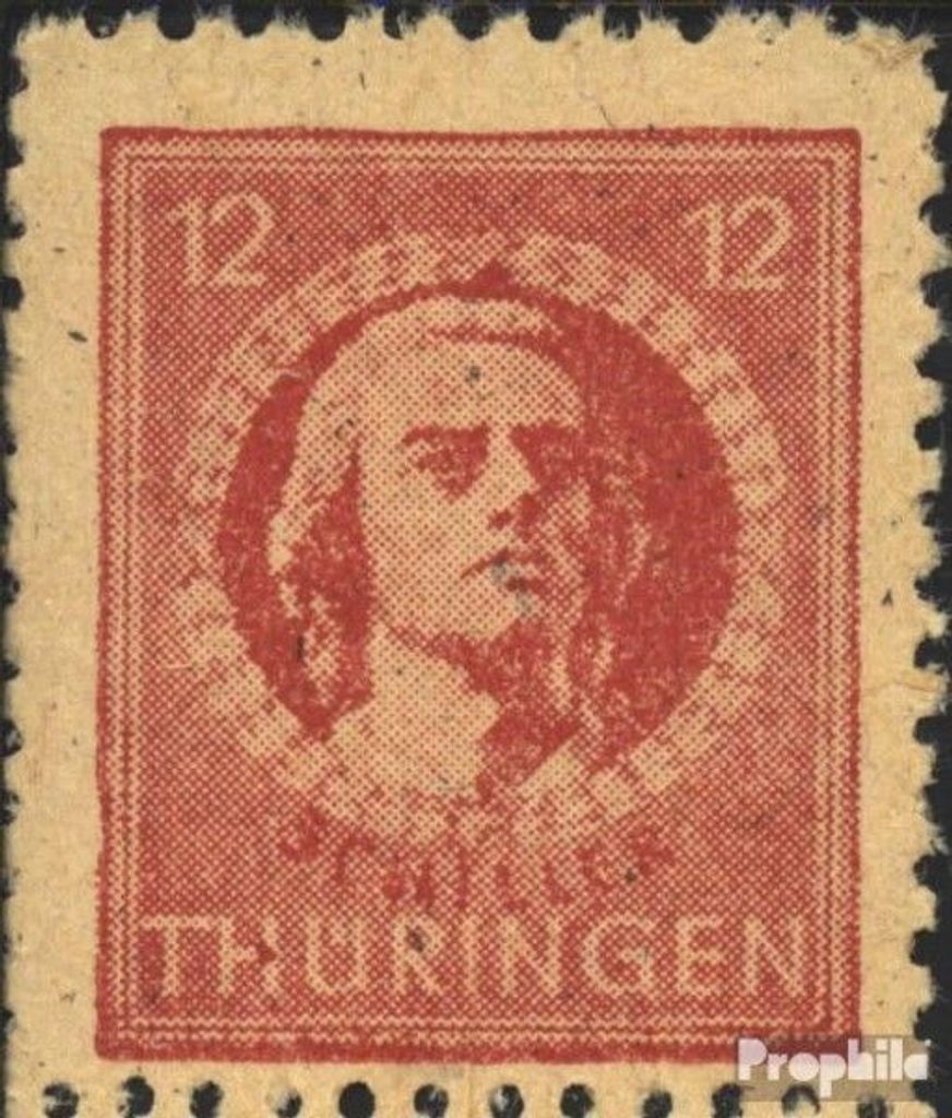 Briefmarken Sowjetische Zone (All.Bes.) 1945 Mi 97VI, Punkt im H von THÜRINGEN (Feld 95) postfrisch Thüringen