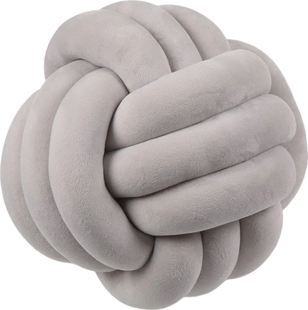 Oreiller Nœud Gris pour Canapé - Déco Scandinave Douceur 27 cm