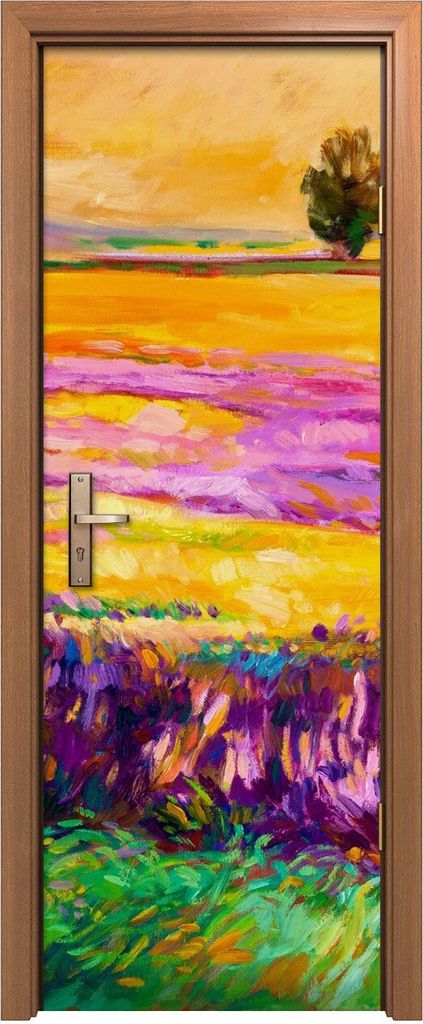 Türposter 70x200 cm Türaufkleber Türtapete Türfolie Klebefolie Kunstdruck Wiesenblumen Landschaft