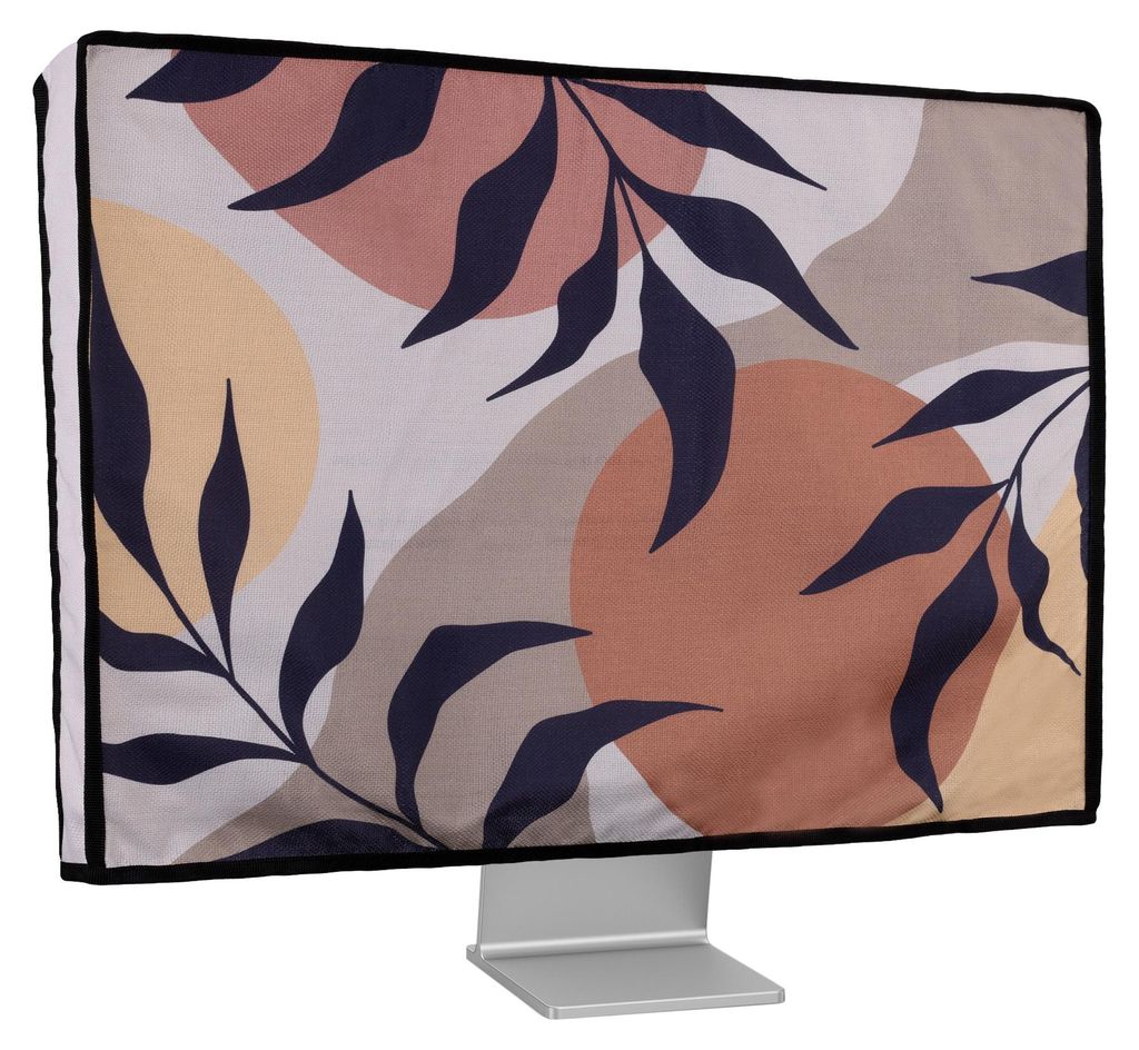kwmobile Leinen Hülle kompatibel mit 24-26" Monitor - Schutzhülle Staubschutz Abdeckhaube für PC Bildschirm - Computer Screen Cover Staubhaube H...