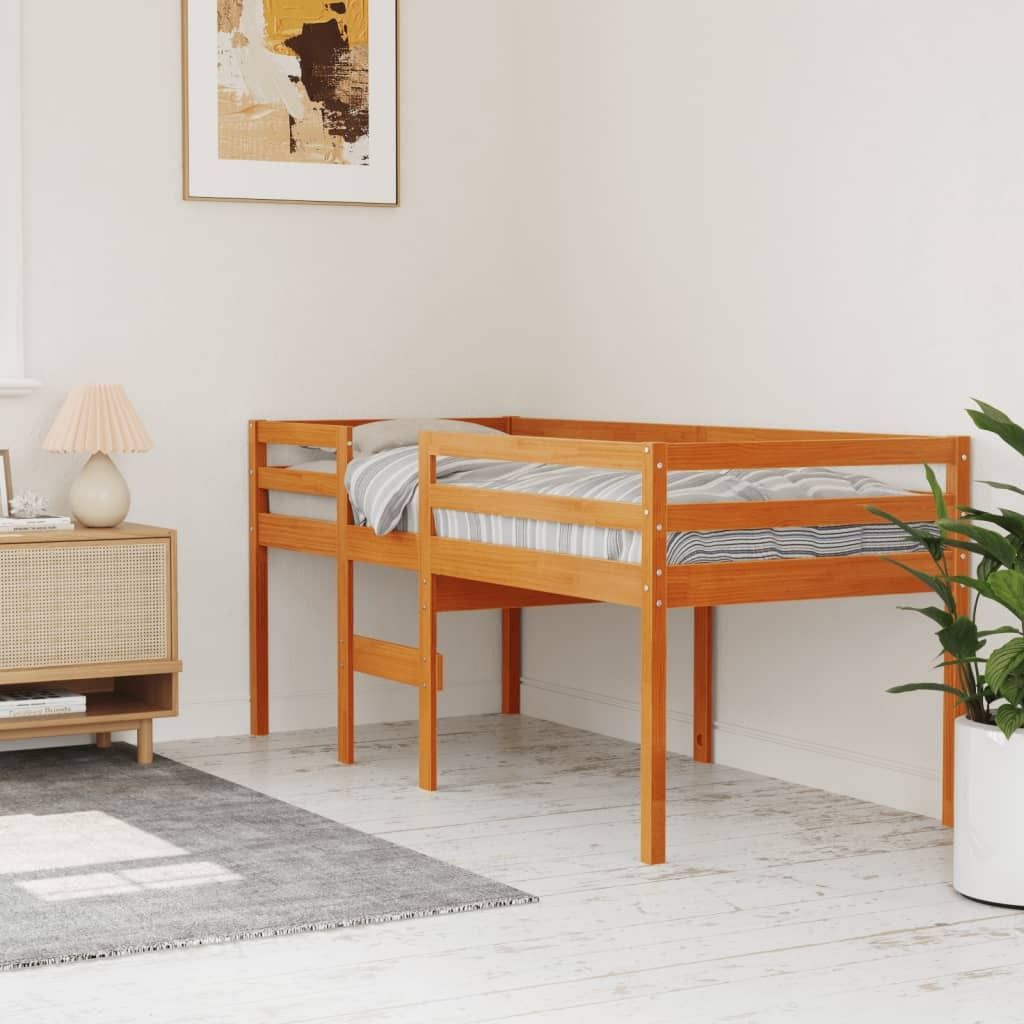 "Winterschlussverkauf "Boxspringbett/Bettrahmen - CLORIS - Einzelbett - Hochbett - Wachsbraun 80x200 cm - Einfache Montage - Massivholz Kiefer - DE...