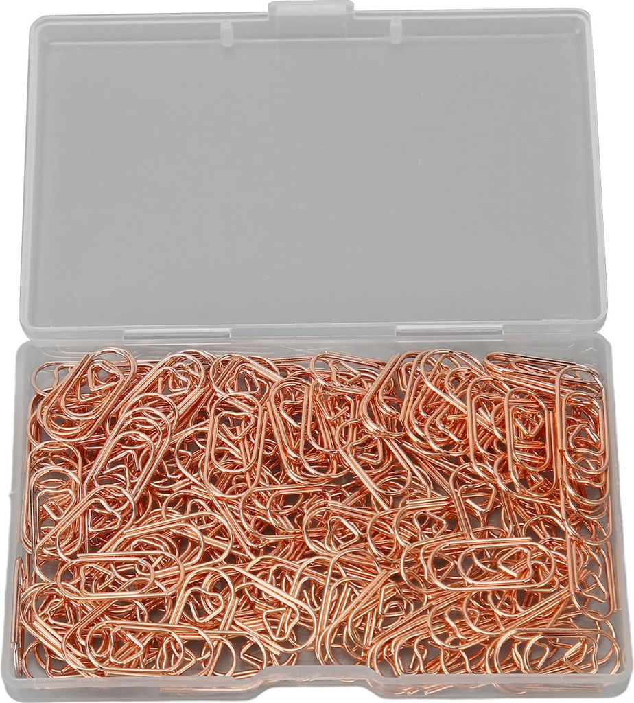 150 Stück niedliche Büroklammern in Herzform, exquisit galvanisiert, rutschfest, ausgefallene Büroklammern für Familie, Büro, Schule, Roségold