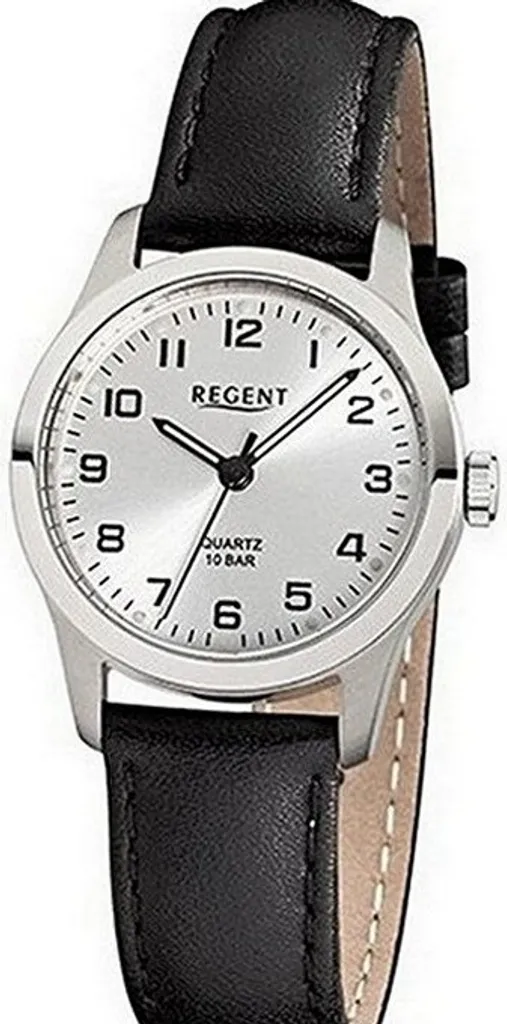 Montre à quartz Regent femme URF899 bracelet titane et cadran noir