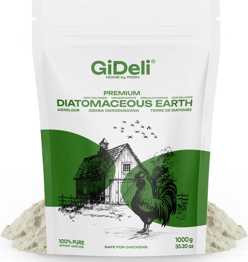GiDeli Kieselgur 1 kg Doypack – Reines Diatomeenerde Pulver gegen Vogelmilben