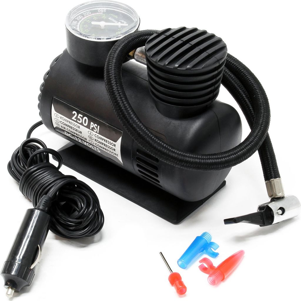 Wiltec Mini Kompressor 12V / 17 bar (250 PSI), tragbarer Luftkompressor, elektrische Luftpumpe