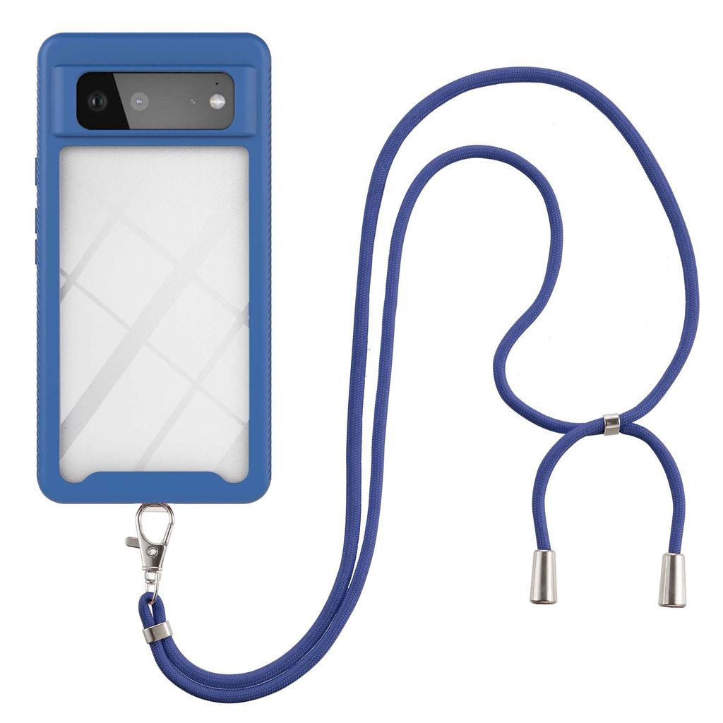 Google Pixel 6 Handykette Hülle, Transparente TPU Bumper Ganzkörper Schutzhülle mit Kordel zum Umhängen Necklace Schlüsselband für Google Pix...