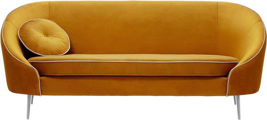 Dreisitzer-Sofa Kooper-Velluto 8-Contrast piping-chrome metal
