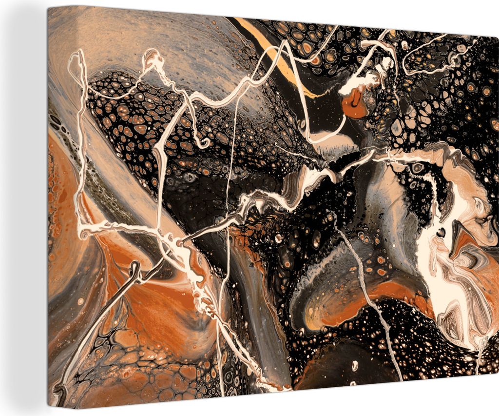 OneMillionCanvasses - Leinwandbilder - 150x100 cm, Acrylfarbe - Rot - Schwarz, Wandbilder Kunstdruck Wanddekoration - Foto auf Leinwand - Gemäld...